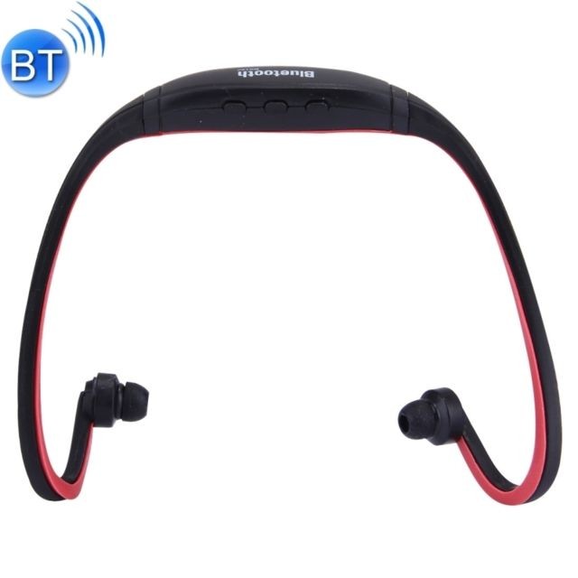 Ecouteurs intra-auriculaires Wewoo Casque Bluetooth Sport rouge pour les smartphone & iPad ou autres périphériques audio imperméable à l'eau stéréo sans fil écouteurs intra-auriculaires avec Micro SD carte Slot & Mains libres,