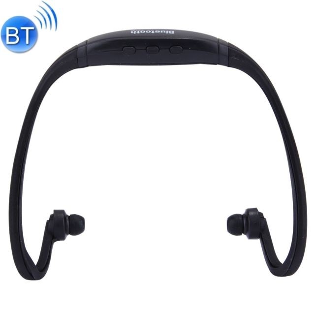 Ecouteurs intra-auriculaires Wewoo Casque Bluetooth Sport noir pour les smartphone & iPad ou autres périphériques audio imperméable à l'eau stéréo sans fil écouteurs intra-auriculaires avec Micro SD carte Slot & Mains libres,