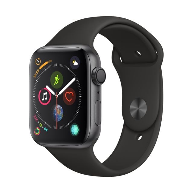 Apple - Watch Series 4 - 44mm - Alu Gris Sidéral / Bracelet Sport Noir Apple  - Occasions Montre et bracelet connectés