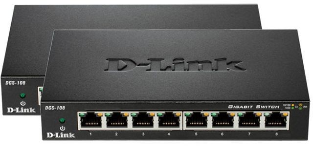 D-Link - Pack de 2 switchs DGS-108 D-Link 2x8 Ports Gigabit Ethernet D-Link - D-Link