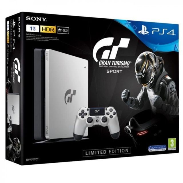 Sony - Pack PS4 SLIM 1To E Silver Edition Limitée + Gran Turismo Sport Standard + Qui es-tu ? Sony  - PS4