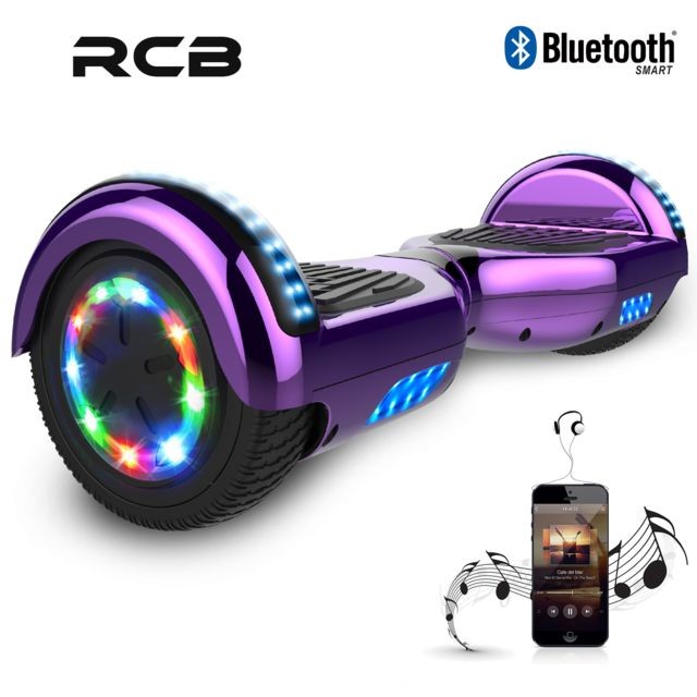 Rcb - Hoverboard 6.5 Pouces, Self Balance Scotter Electrique, Roues LED Light, Bluetooth, Moteur 700W Rcb - Gyropode, Hoverboard Pack reprise