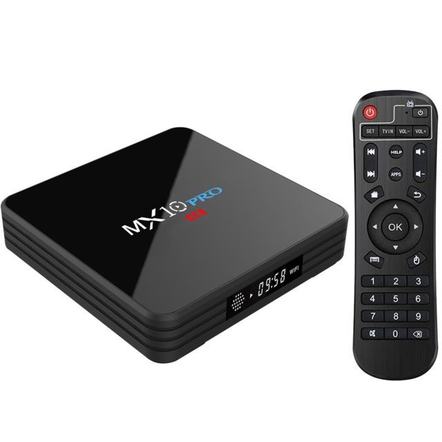 Passerelle Multimédia marque generique MX10 PRO Box TV avec affichage numérique