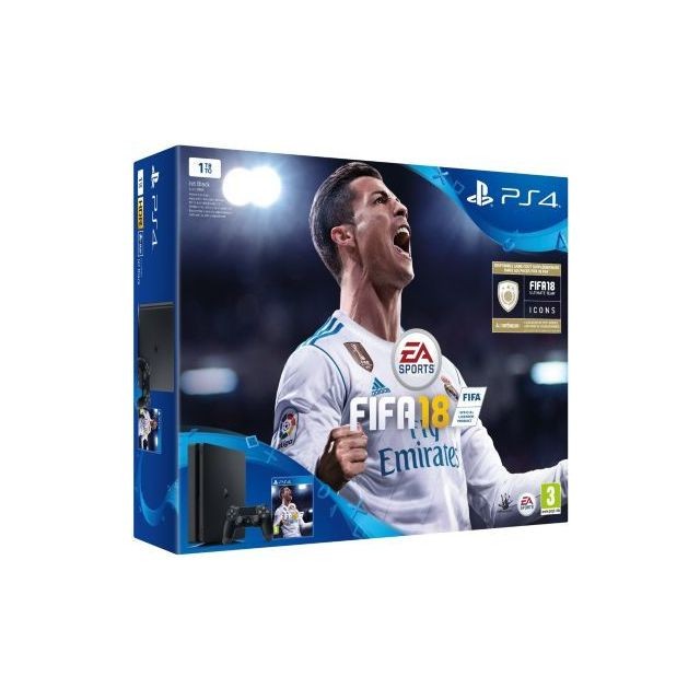 Console PS4 Sony Console PS4 Slim - 1 To + FIFA 18 - Noir