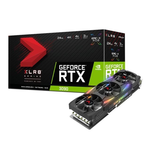 PNY - GeForce RTX 3090 - XLR8 GAMING EPIC-X RGB Triple Fan - 24Go  PNY - Carte Graphique 24 go