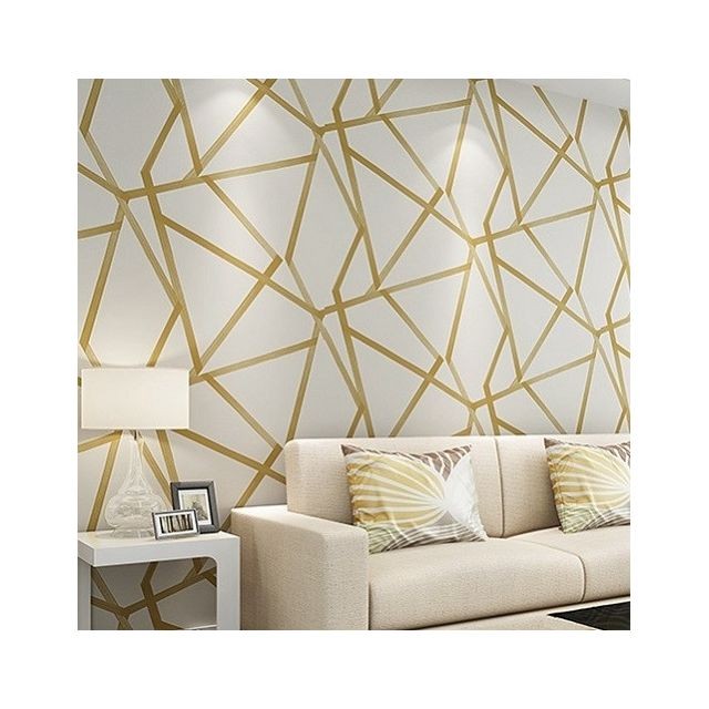 Wewoo - Sticker mural Motif géométrique minimaliste moderne Papier peint non tissé Chambre à coucher Salon Doré Wewoo  - Décoration