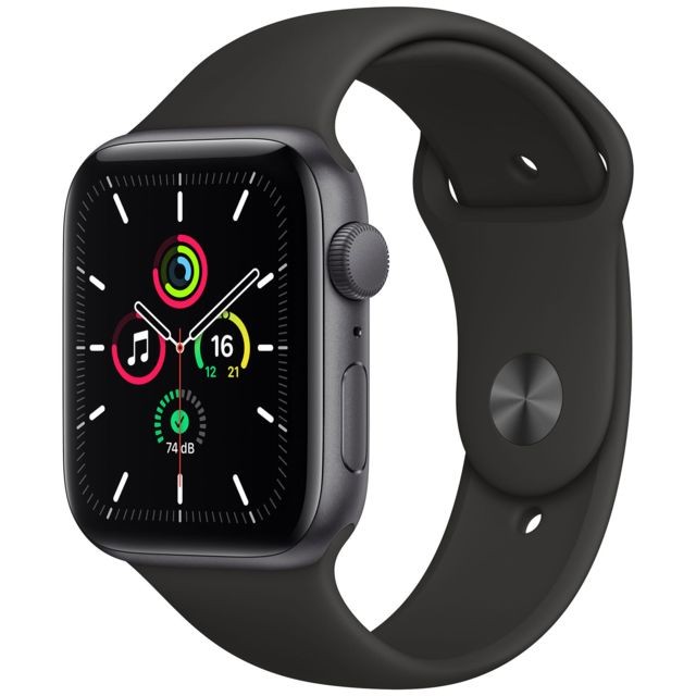 Apple - Watch SE - GPS - 44 - Alu Gris Sidéral / Bracelet Sport Noir - Regular Apple  - Occasions Apple Watch