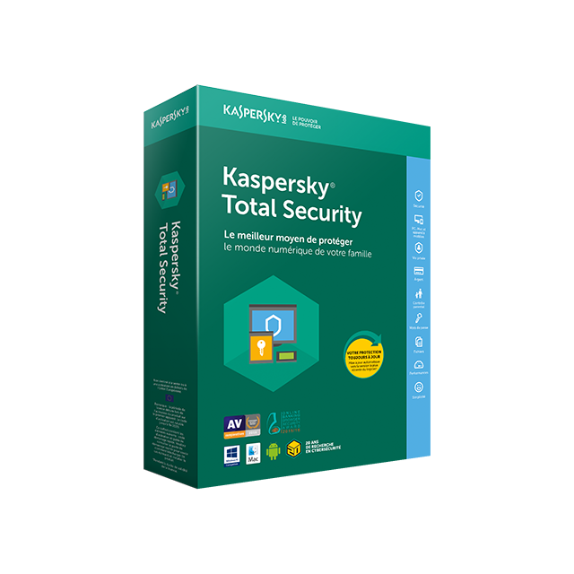Kaspersky - KASPERSKY TOTAL SECURITÉ 2018 5 Postes 1 An Kaspersky  - Antivirus et Sécurité