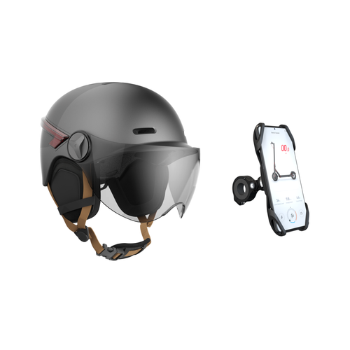 Casr - CASR Helmet LED Glow - Taille L - Anthracite + CASR - Holder Noir Casr  - Mobilité électrique