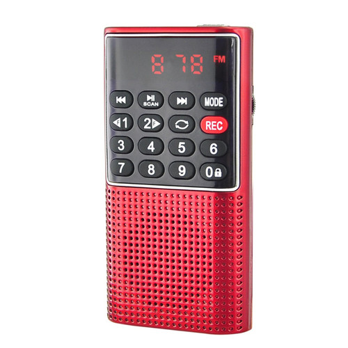 Radio, lecteur CD/MP3 enfant We WE RADIO DE POCHE rechargeable FM, lecteur de carte micro SD RMS 3W, prise casque - Rouge