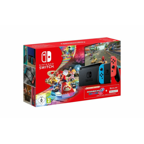 Nintendo - Pack Console Nintendo Switch + Paire de Joy Con Rouge et Bleu Neon V2 + Mario Kart 8 Deluxe + Abonnement Nintendo Switch Online Nintendo  - Nintendo Switch