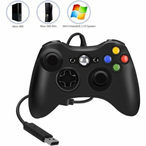 Microsoft - Xbox 360 Manette Filaire de 1.5m Double Vibration USB Gamepad Contrôleur pour Xbox 360 / PC / Windows XP/ 7/ 8/ 10 Microsoft  - Xbox 360