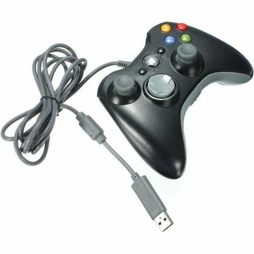 Microsoft - Manette Filaire USB Pour microsoft Xbox 360 Contrôleur jeu video PC Windows Noir Microsoft  - Xbox 360