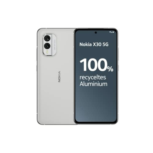 Smartphone Android Nokia X30 5G 128 Go Téléphone portable Blanc glacé Android 12 6 Go
