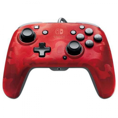 PDP - PDP Afterglow Manette Filaire Camouflage Rouge Pour Nintendo Switch - Licence Officielle - Port Jack Audio PDP - Manettes Switch PDP