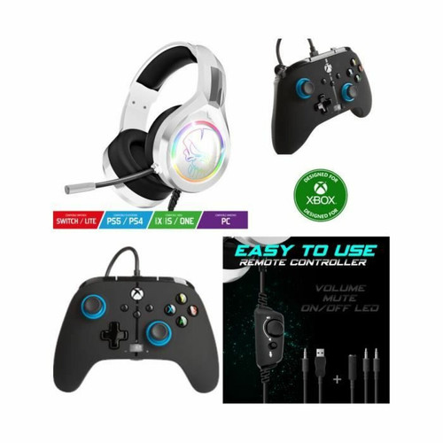 Power A - Manette XBOX ONE-S-X-PC Officielle + Casque Gamer PRO H8 Blanc SPIRIT OF GAMER XBOX ONE/S/X/PC pas cher Power A  - Xbox One