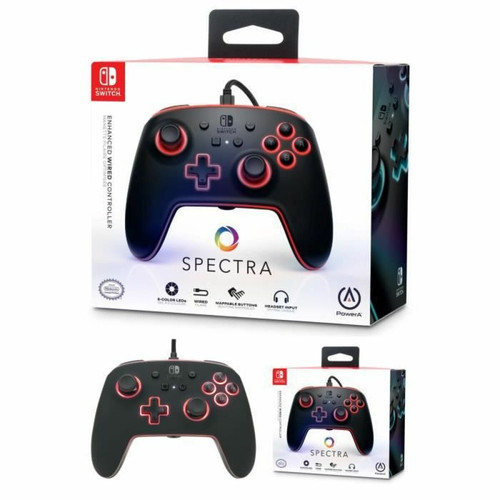 Manettes Switch Power A Manette SWITCH Filaire Nintendo SPECTRA LED RGB Lumineuse Nintendo Officielle SWITCH