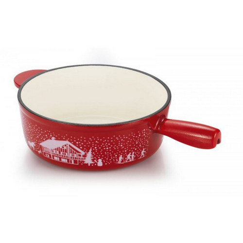 Appareil à fondue Table And Cook Poêlon en fonte émaillée 24cm rouge - 403779 - TABLEANDCOOK