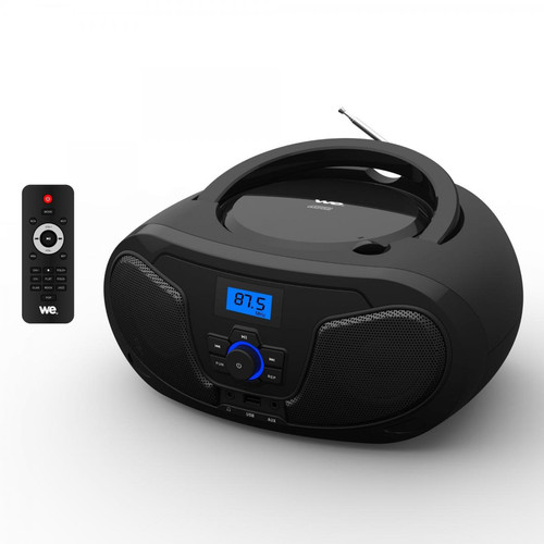 Radio, lecteur CD/MP3 enfant We Lecteur Radio CD-USB(MP3)-Bluetooth avec télécommande, 2*2W Noir