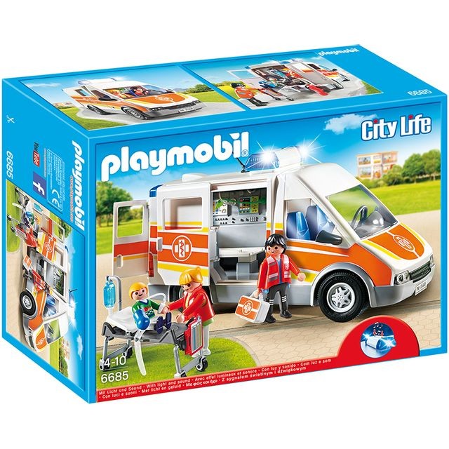 Playmobil - Ambulance avec gyrophare et sirène - 6685 Playmobil  - Jeux & Jouets
