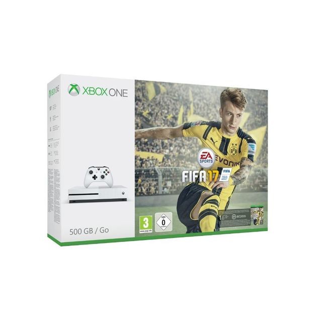 Console Xbox One Microsoft Console Xbox One S - 500 Go + FIFA 17 - Blanc